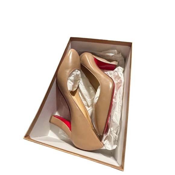 Christian Louboutin Viva Pump 85 Nappa Nude Red Bottom Heels US 8.5 NWT - Picture 6 of 10